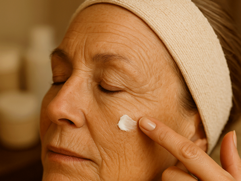 Anti-Aging Gesichtsbehandlung zur Hautglättung bei Kundin zuhause in Hünxe