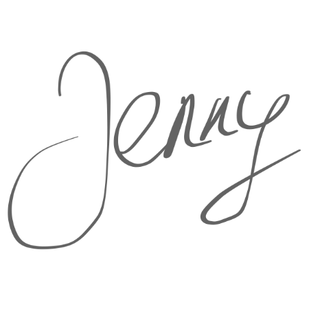 Eingekreistes handschriftliches Wort "Jenny" in einer eleganten Schriftart.