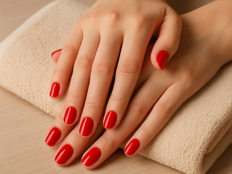 Mobile Maniküre mit gepflegten Nägeln bei Kundin zuhause in Hünxe